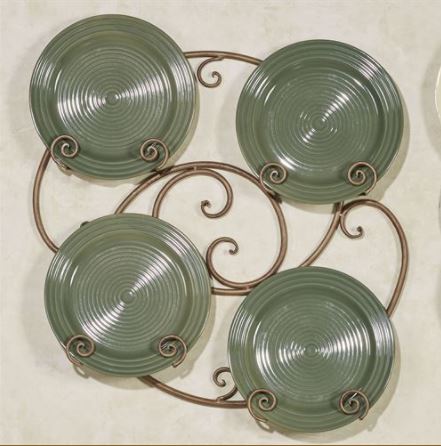 Plate Rack - Scroll & Swirl Four Plate - 9 - 12 inch Plates